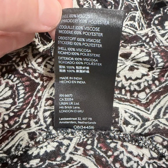 FREE PEOPLE Falling Into You Tunic Top Size Small Embroidered Ruffle Cuff Flowy - Picture 11 of 11